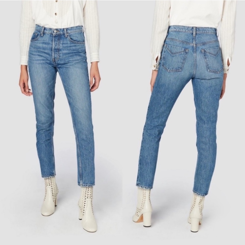 Classic High-Rise Straight Jeans - Light Blue